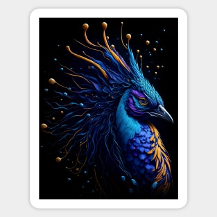Splash Art of a Beautiful Peacock Sticker